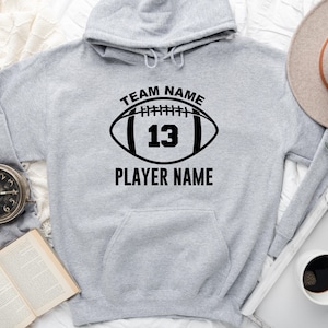Custom Football Hoodie, Personalized Football SweatShirt, football outfit, Sports SweatShirt, Game Day Hoodie for