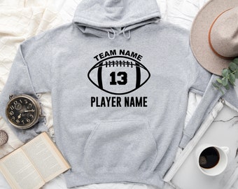 Custom Football Hoodie, Personalized Football SweatShirt, football outfit, Sports SweatShirt, Game Day Hoodie for