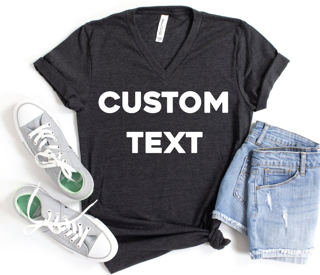 Custom V-neck Shirt, Your Logo Shirt, Your Design V-neck Shirt ...