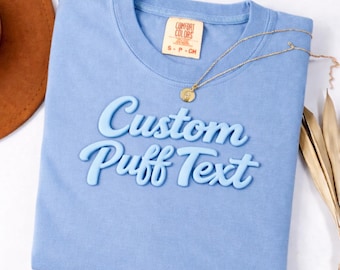 Personalized Puff Print Shirt: Soft Washed Cotton, Vintage Style, Comfort Color
