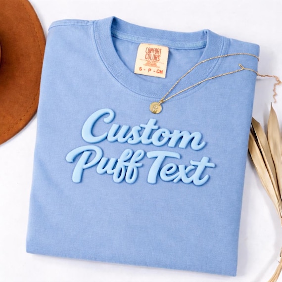 Personalized Puff Print Shirt: Soft Washed Cotton, Vintage Style, Comfort Color