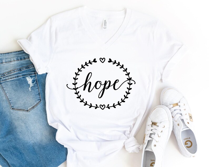 Hope V-Neck Shirt, Inspirational T-Shirt, Motivational Shirt, Positive Gifts, Religious Shirt, Positive Shirt, Hopeful Shirt, Christian Gift image 5