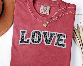 Personalized Vintage Tee - Soft Comfort Colors, Glitter Double Layer