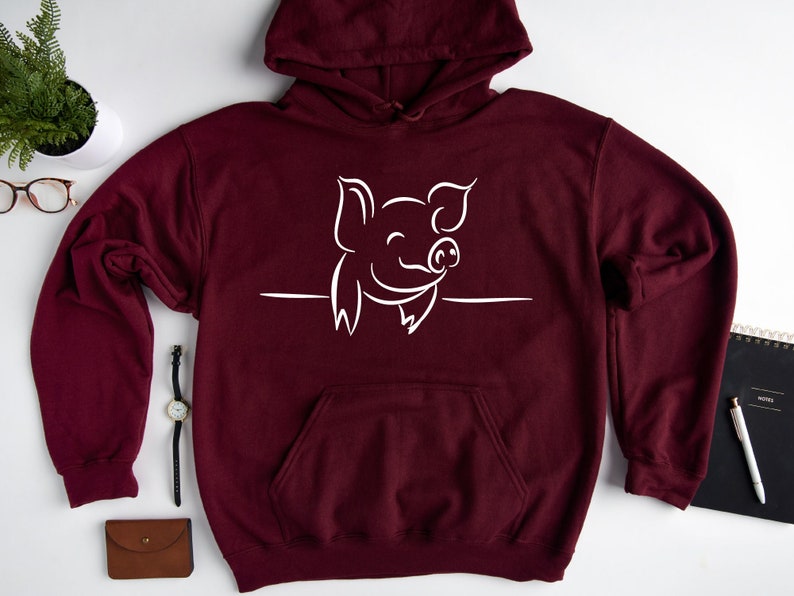 Cute Pig Hoodie, Pig Lover Gift, Farm Hooded SweatShirt, Funny Pig Hoodie, Pig Gifts, Pig Lover Hoodie, Animal SweatShirt, Farm trip Hoodie image 5