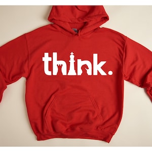 Think Hoodie, Think Chess SweatShirt, Chess Hoodie, Matching Chess Player Gift, Chess SweatShirt, Chess Gifts, Gambit Hoodie image 3