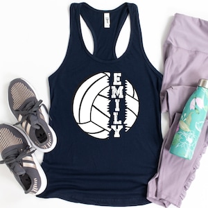 Custom Volleyball Tank Top, Volleyball Player Name Tank Tops, Personalized Volleyball Racerback Tank Tops, Volleyball Team Tank Top
