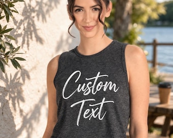 Personalized Tank Top: Custom Text Crop or Racerback - Soft Fabric