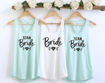 Bride Tank Top, Team Bride Tank Tops, Bachelorette Racerback, Bridesmaid Tank Top, Bachelorette Party Shirts, Wedding Shirt, Bridesmaid Gift