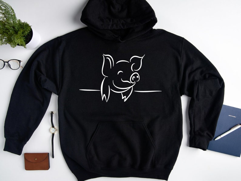 Cute Pig Hoodie, Pig Lover Gift, Farm Hooded SweatShirt, Funny Pig Hoodie, Pig Gifts, Pig Lover Hoodie, Animal SweatShirt, Farm trip Hoodie image 1