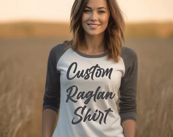 Personalized Baseball Jersey: Retro Raglan Sleeve Shirt - Custom Team Tee