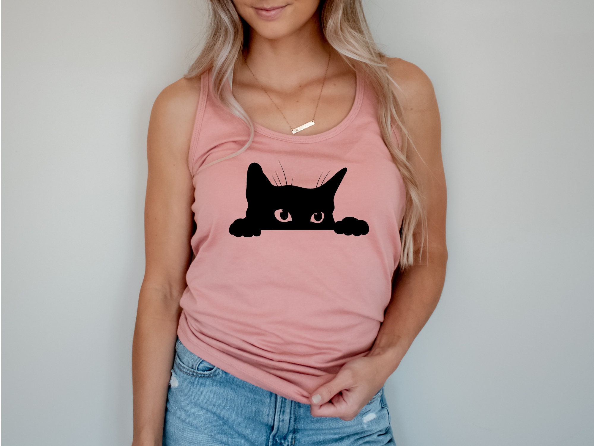 Cat Tank Top Cat Lover Tank Tops Gift for Cat Owner Pet Etsy