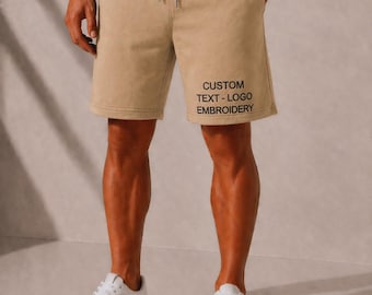 Custom Embroidery Men's - Women's Fleece Shorts: Personalized  Logo - Text