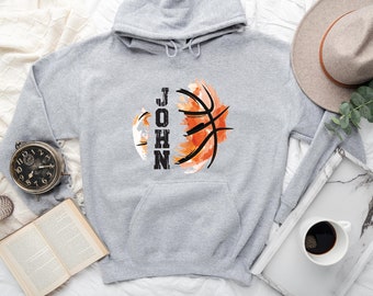 Basketball Hoodie, Personalized Name, Team Sweatshirt (Unisex S-XXL)