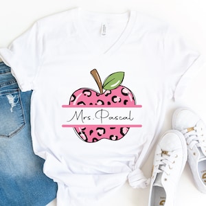 Personalized Name Teacher V-Neck Shirt, Custom Teacher Shirt, Gift For Teacher, New Teacher Shirt, Elementary School Teacher Shirt