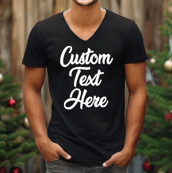 Custom V-Neck Shirt - Design Your Own Soft Comfortable Tee