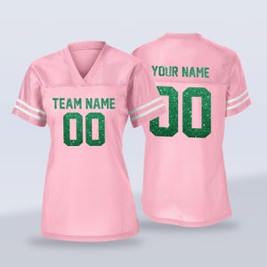 Team Spirit Glitter Jersey – Custom Football Shirt with Name & Number – Personalized Game Day Fan Gear, Birthday Gift Glitter Jersey