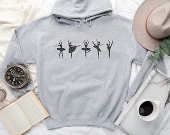 Glitter Girls Ballet Sweatshirt, Ballerina Hoodie, Ballet Gift, Dancer Sweatshirt, Gift For Dancer, Dance Coach Gift, Dance Teacher Hoodie
