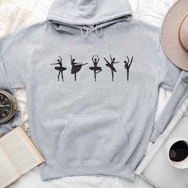 Glitter Girls Ballet Sweatshirt, Ballerina Hoodie, Ballet Gift, Dancer Sweatshirt, Gift For Dancer, Dance Coach Gift, Dance Teacher Hoodie