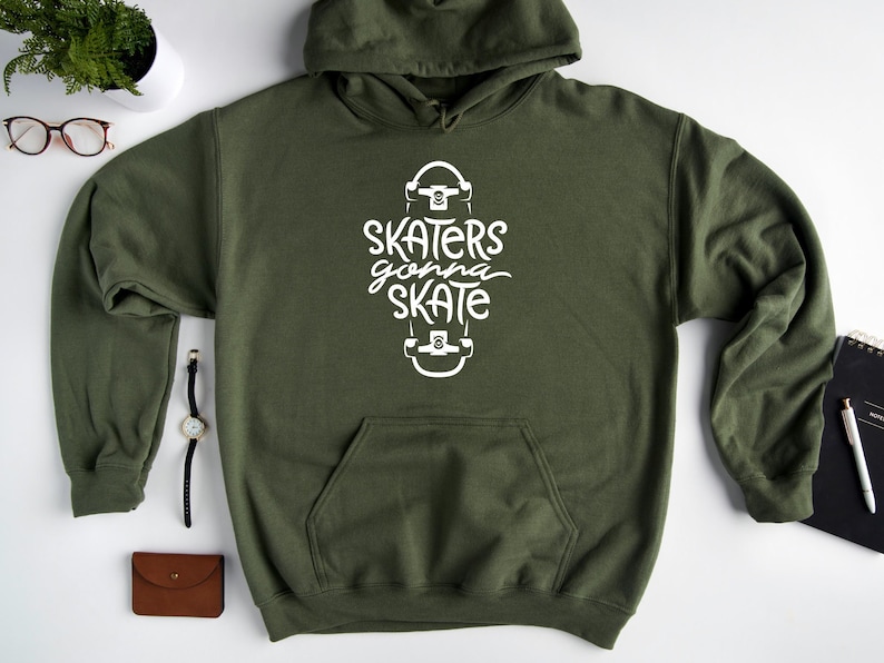 Skateboard Hoodie Sweatshirt, Skaters Gonna Skate Hoodie, Skater Hoodie, Skate Hoodie, Skateboard Lover, Skateboard Sweatshirt image 4