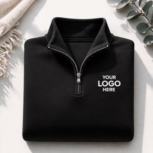 Personalized Quarter Zip Pullover: Custom Logo Sweatshirt
