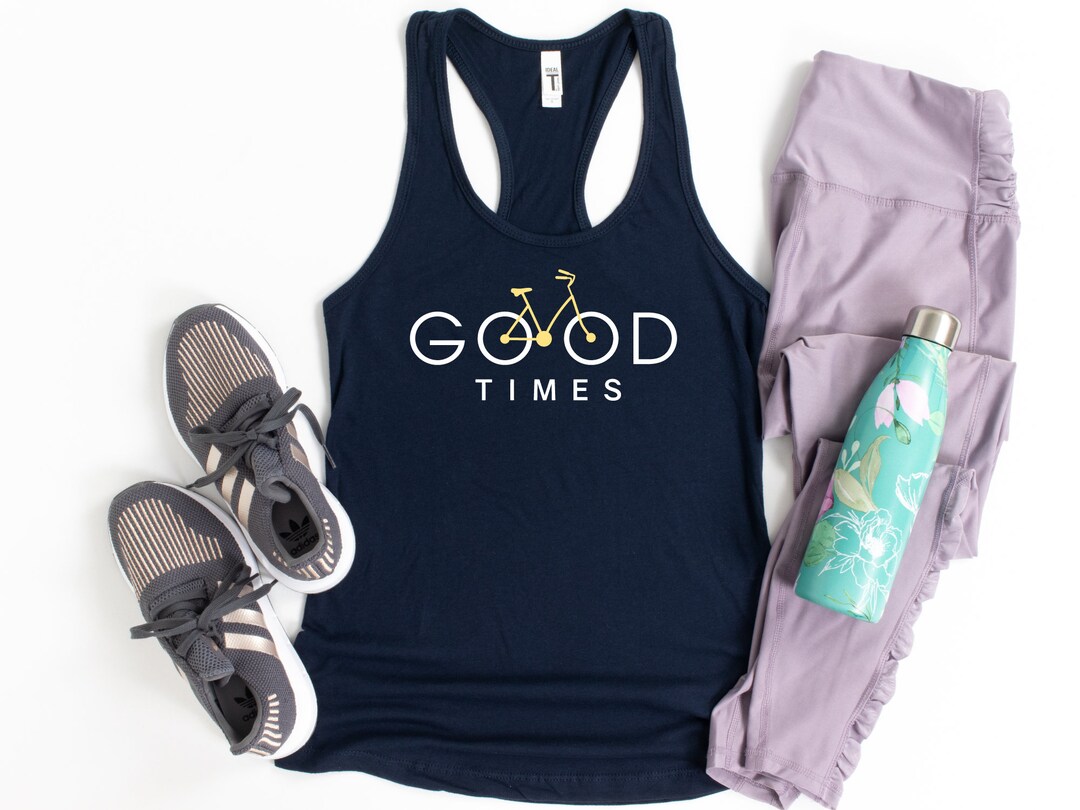 Good Times Tank Top, Bicycle Tank Tops, Biker Racerback Tank Top ...