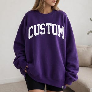 Varsity Sweatshirt: Vintage Oversized College Style - Customizable