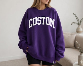 Varsity Sweatshirt: Vintage Oversized College Style - Customizable