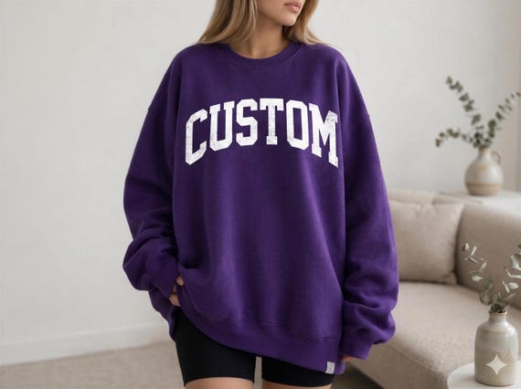 Varsity Sweatshirt: Vintage Oversized College Style - Customizable
