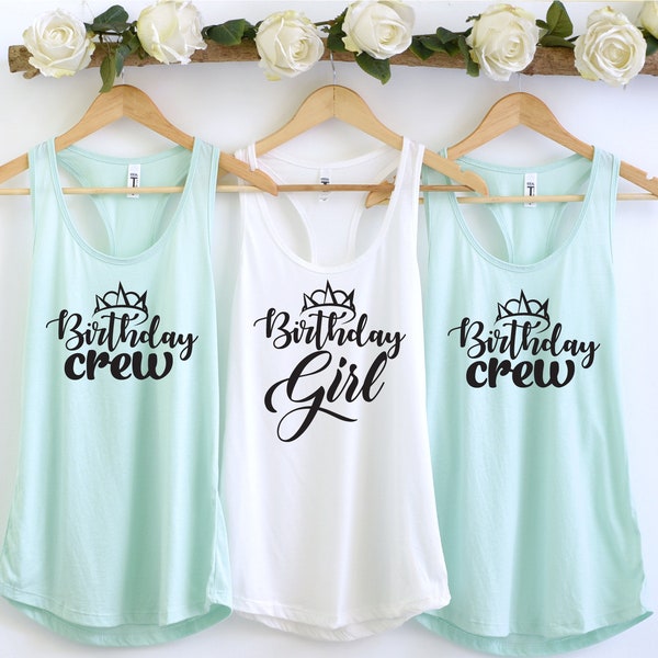 Birthday Girl Tank Top, Birthday Crew Tank Tops, Birthday Racerback Tank Top, Birthday Party Tank Tops, Birthday Gift, Birthday Squad Shirt