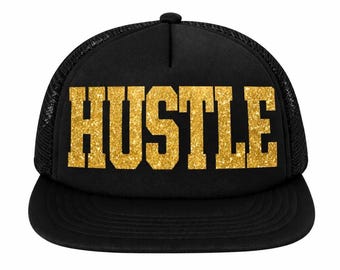 Gorra trucker brillante, texto personalizado con purpurina (cierre ajustable)