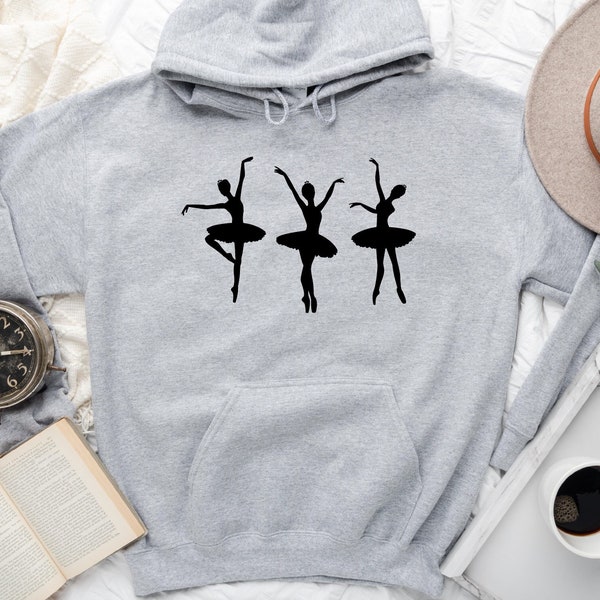 Girls Ballet Hoodie, Gift For Dancer, Ballerina Hoodie, Ballet Sweatshirt, Dance Hoodie, Ballet Gift, Dance Teacher Hoodie