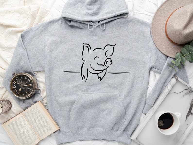 Cute Pig Hoodie, Pig Lover Gift, Farm Hooded SweatShirt, Funny Pig Hoodie, Pig Gifts, Pig Lover Hoodie, Animal SweatShirt, Farm trip Hoodie image 4