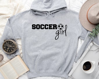 Soccer Girl Hoodie, Girls Soccer Hoodie, Soccer Ball Sweatshirt, Girls Soccer Sweatshirt, Soccer Gift For Girl, Gift For Soccer Player