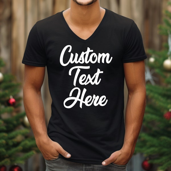 Custom V-Neck Shirt - Personalized Tee for Men & Women, Unique Design Your Own T-Shirt, Customizable Gift Idea, Comfort Fit Soft Fabric