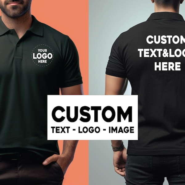 Elegant Custom Polo Shirts - Vibrant Color Logos for Corporate, Sports Teams, Golf Events, Personalized Monograms for Stylish Casual Wear