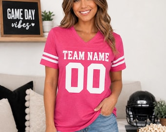 Custom Game Day Shirt, Personalized Jersey Style T-Shirt, Team Name Shirt, Football Fan Tee, Matching Team Shirts