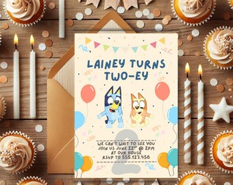 Bluey Kindergeburtstagseinladung