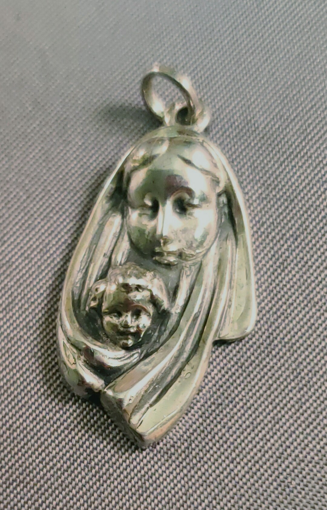 Vintage Sterling Madonna and Child Medal - Etsy