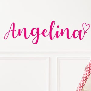 Personalized Baby Name Wall Decal/ Nursery Sticker/ Heart Name Wall Decal/ Girls Name Nursery Room/ Kids Room Decor/ gift/ made in USA