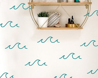 Wave Wall Decals: Boho Nursery Decor, Minimalist Style (Set of 26 or 52)