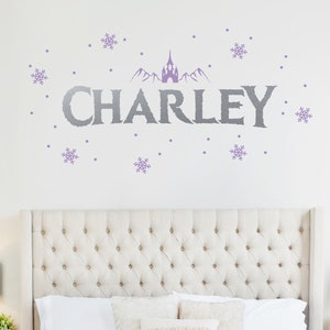 Frozen Style Wall Decal / Name Wall Decal / Nursery decal/ Personalized Sticker / Nursery Decor Interior / Girls Room Wall Art