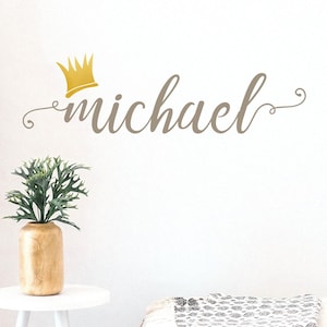 Crown custom name decal/ Wild things name sticker / kidsroom / Personalized Wall Decal / Baby Nursery Decal / gift / USA