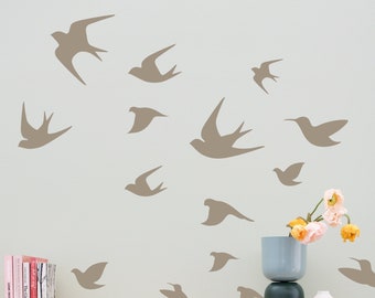 Birds Wall Decal / Flying Birds Wall Decal - Birds Wall Sticker, Interior decal, Bedroom Wall Decor, Nursery Wall Art