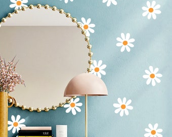 Daisy Wall Decals: Boho Floral Wall Art, Nursery Decor