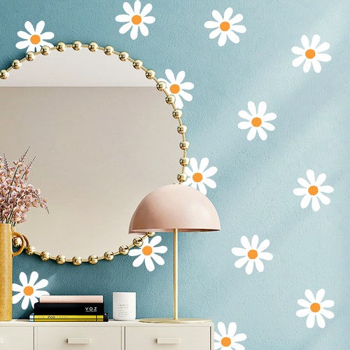 Daisy Wall Decal / Flower Wall Sticker BOHO Modern Wall Etsy