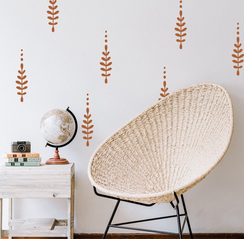 BOHO Style Wall Decal/ Floral Wall Sticker/ Simple and Modern Etsy