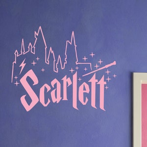 H.Potter style custom name wall decal/ Personalized Wall Sticker/ Name sticker/ Wizard HP room/ kidsroom/ magic wand/ gift/ made in USA
