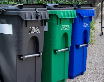 Custom Street Number Decal: Mailbox, Garbage Bin, Made in USA