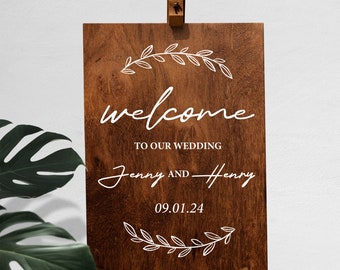 Wedding Welcome Sign Decal: Custom Names & Date, Removable Sticker
