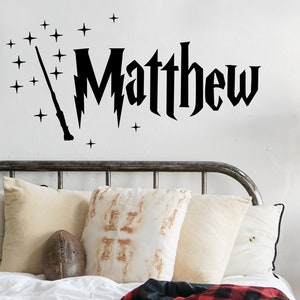 H.Potter name wall decal/ Personalized Wall Sticker/ Custom name sticker/ Wizard HP room/ kidsroom/ magic wand/ gift/ made in USA